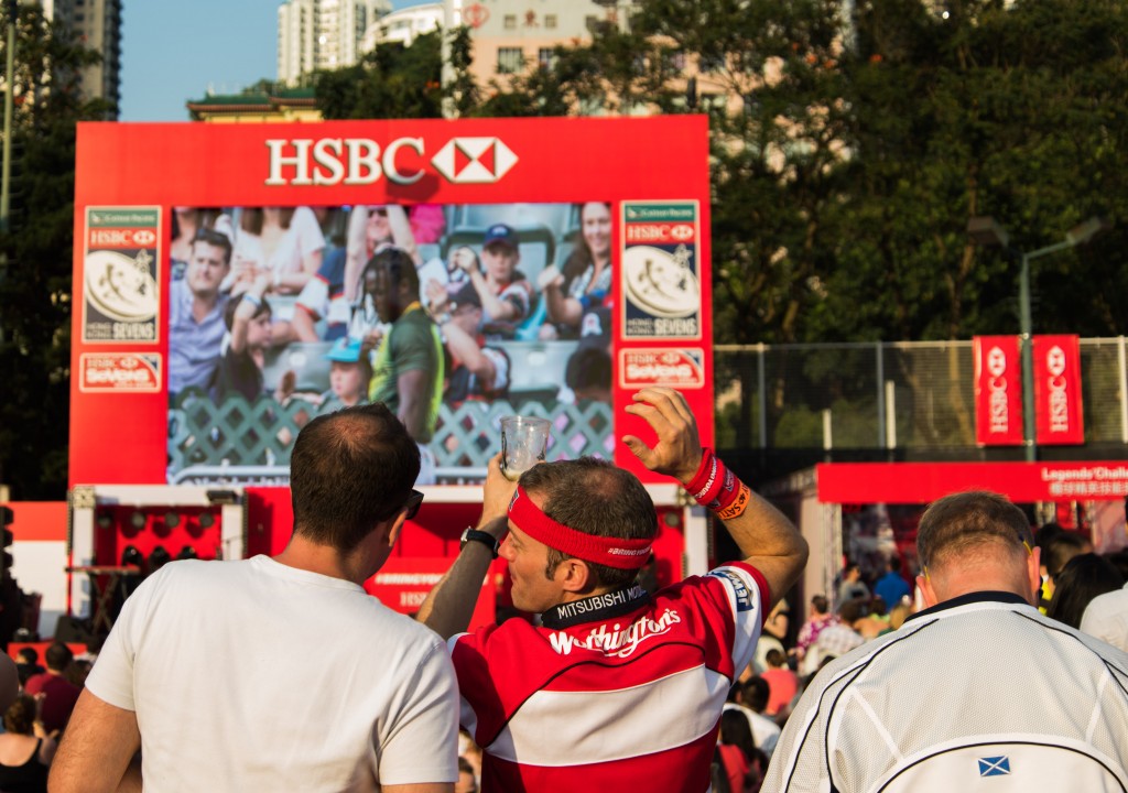 Guest attends the HSBC Sevens Village as part of the Cathay Pacific / HSBC Hong Kong Sevens at the HSBC Sevens Village on 28 March 2015 in Hong Kong, China. Photo by Moses Ng  / Power Sport Images
