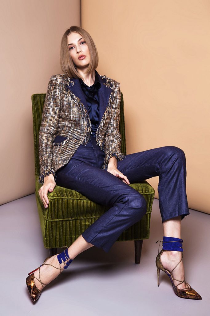 Isabella Wren - Deep Blue suit with jacket detail