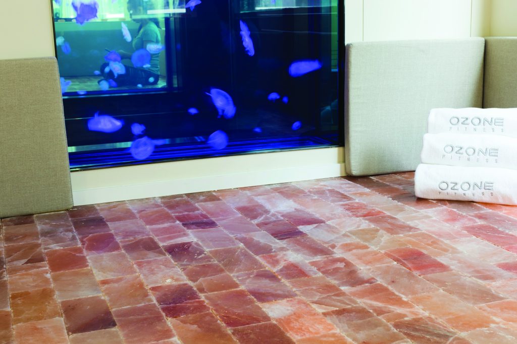 First in Hong Kong: Ozone Fitness's Himalayan pink salt stone floor