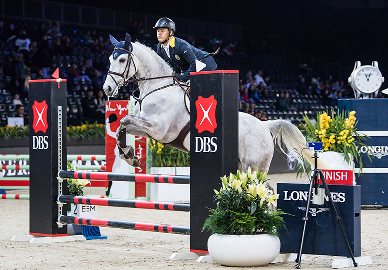 competes in the HKJC Junior Trophy during the Longines Masters of Hong Kong at AsiaWorld-Expo on 11 February 2018, in Hong Kong, Hong Kong. Photo by Diego Gonzalez / Power Sport Images