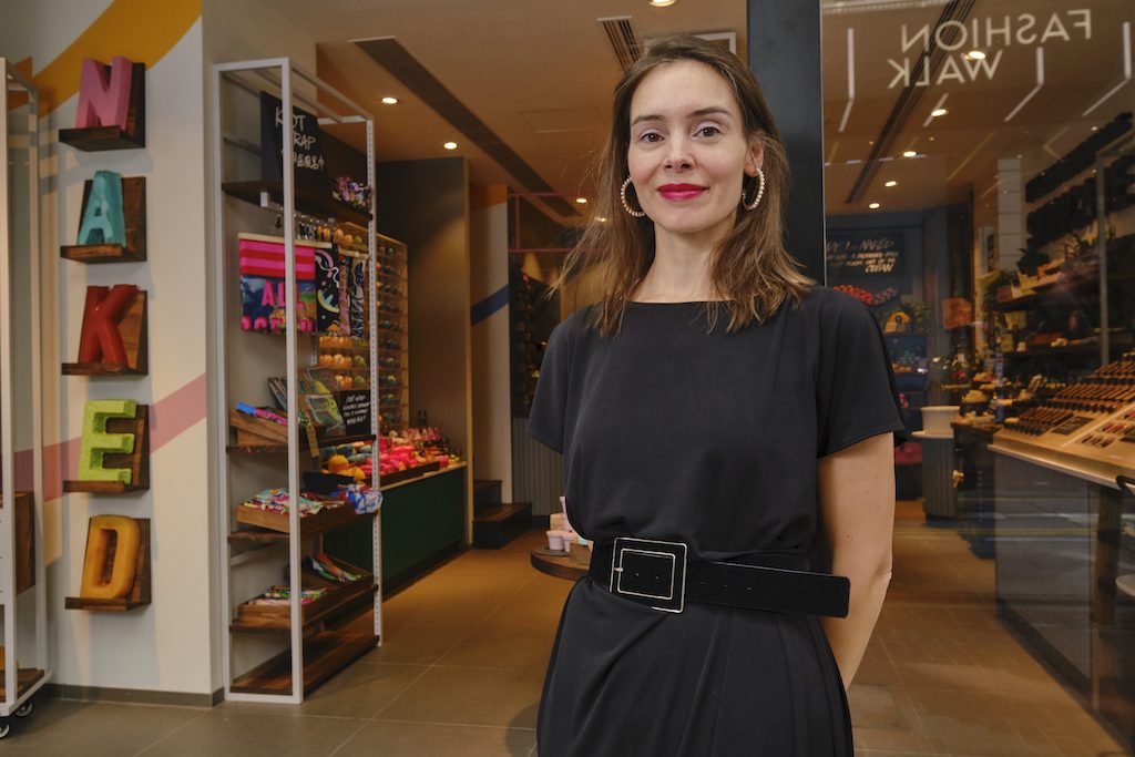 Managing Director for Lush Hong Kong Annabelle Director stands in front of the new Causeway Bay store. 