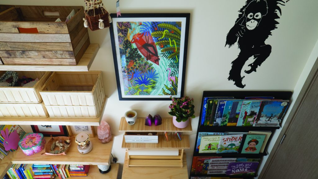 A decluttered and organized children's room at Imogen Dunn's home. 