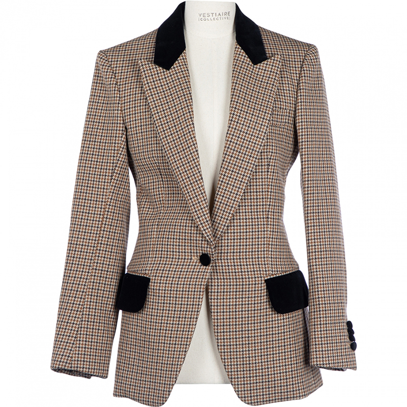 A recycled houndstooth coat from Celine