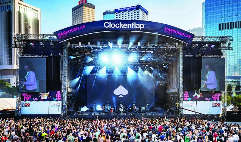 The main stage at Clockenflap, the biggest music festival in Hong Kong.