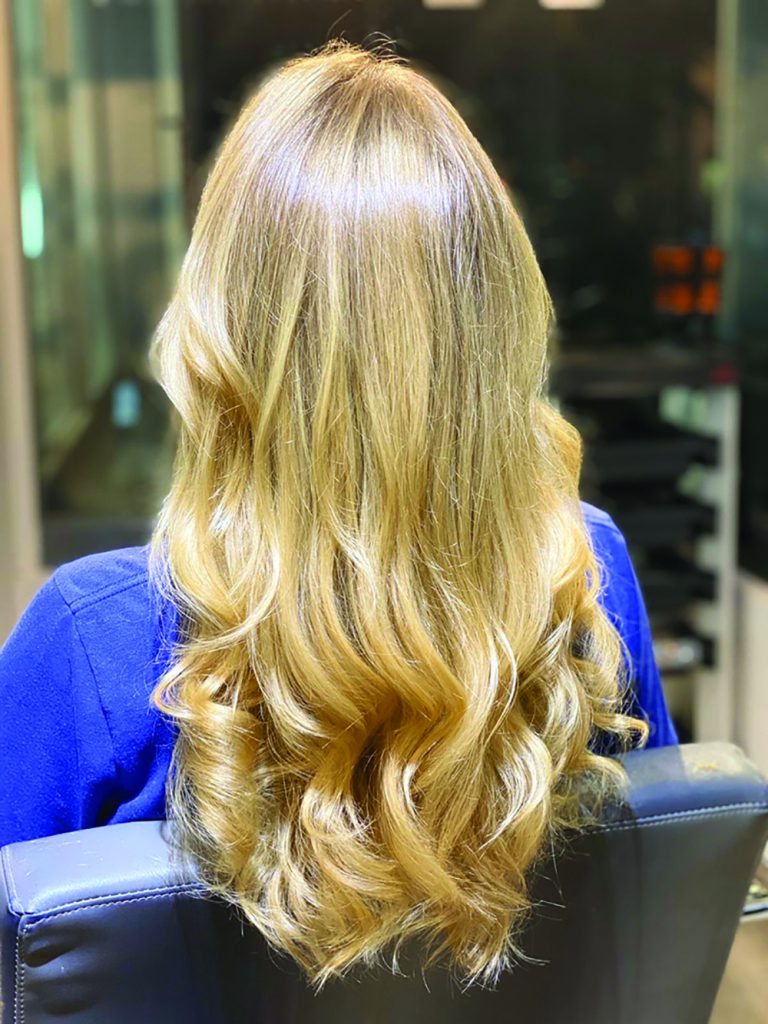 The hair of someone who received a deep conditioning treatment at W52 Salon in Hong Kong. 