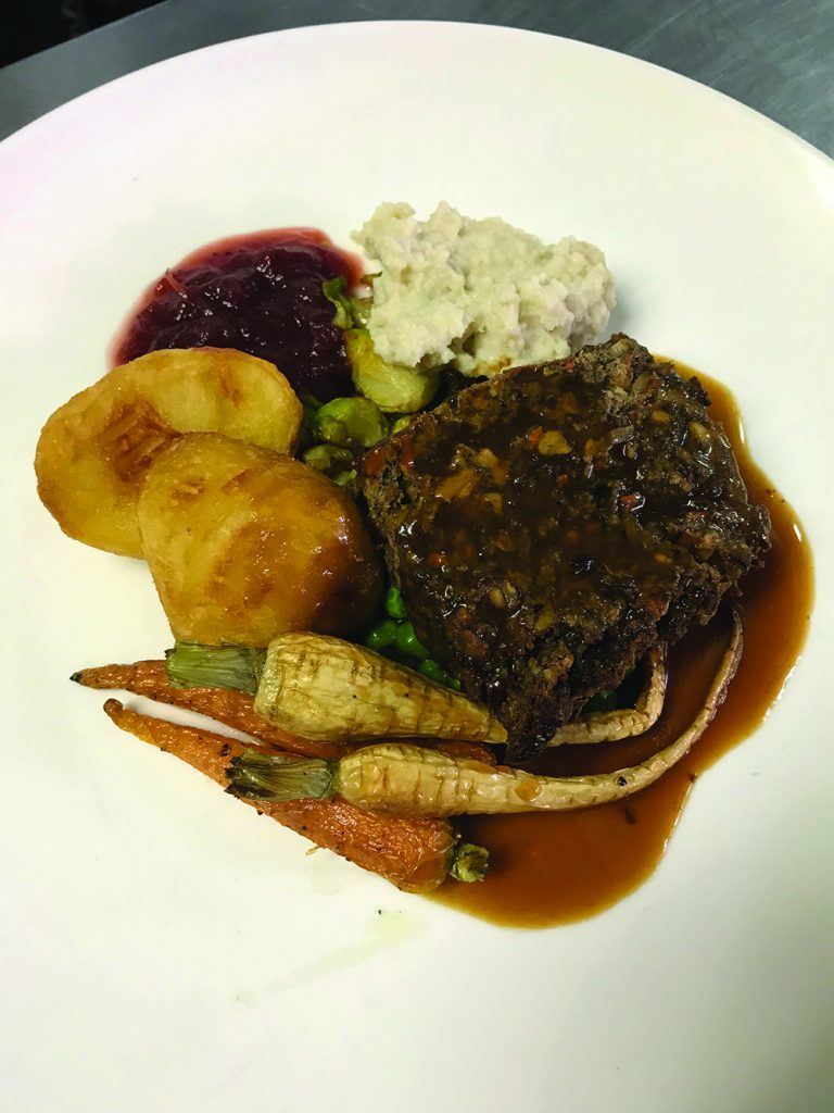 The vegan roast, a vegetarian Christmas dinner option at The Globe in Hong Kong. 