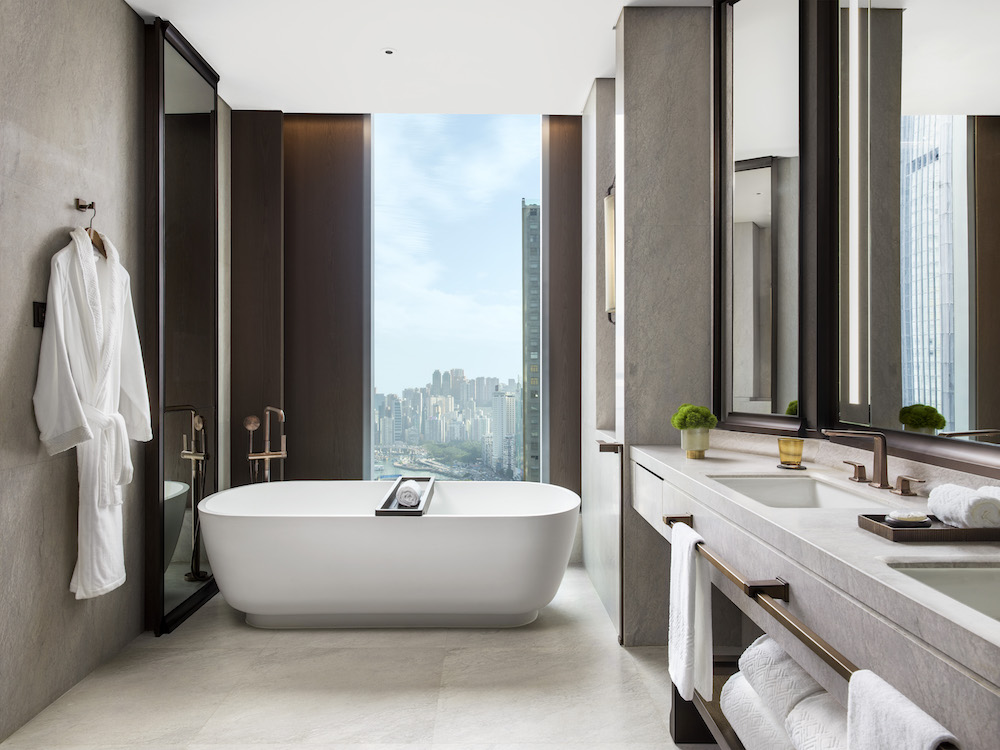 Bathroom with a view at St Regis
